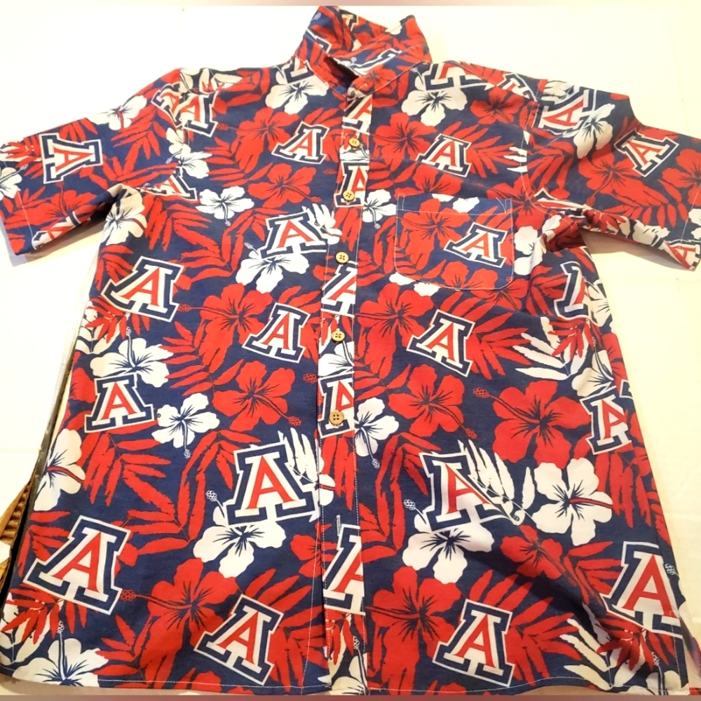Tellum + Chop Mens Univeristy Of Arizona Hawaiian Shirt Size Medium
